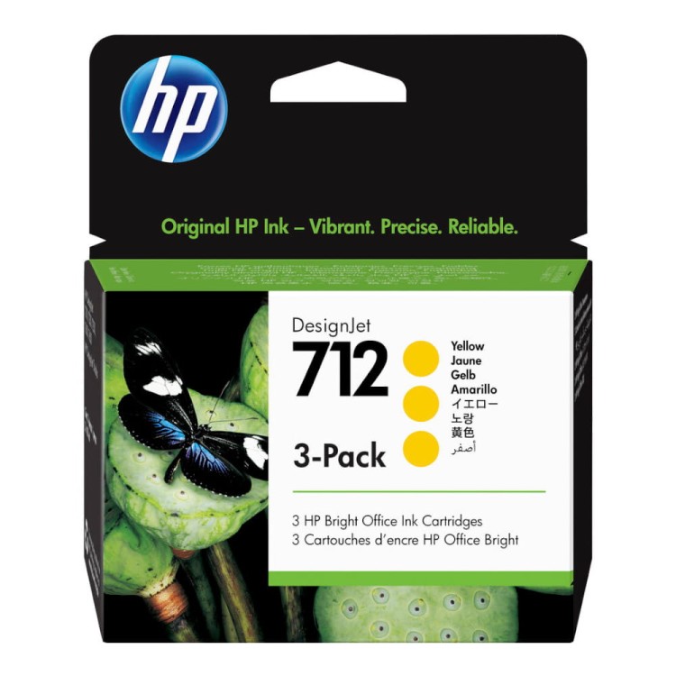 Zestaw wkładów HP 712 Y żółty 3x29 ml 3ED69A 3ED79A