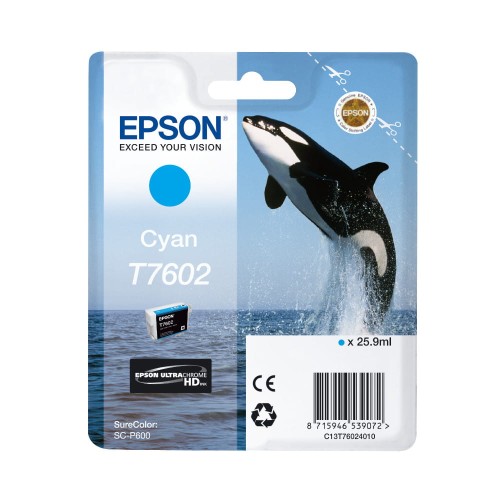 Tusz EPSON T7602 C - cyan