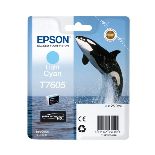 Tusz EPSON T7605 LC - jasny błękitny