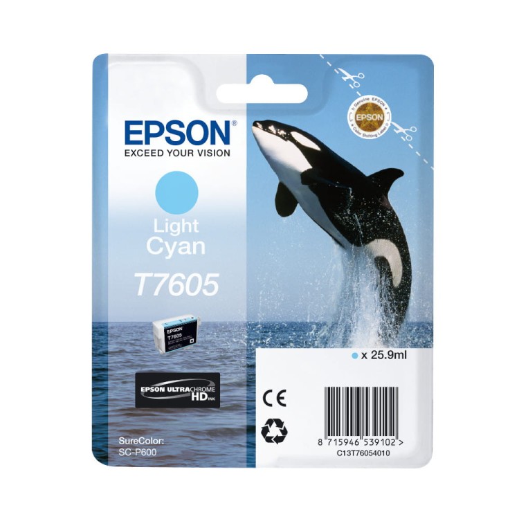 Tusz EPSON T7605 LC - jasny błękitny