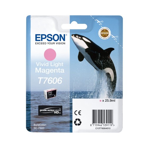 Tusz EPSON T7606 LM - jasny purpurowy