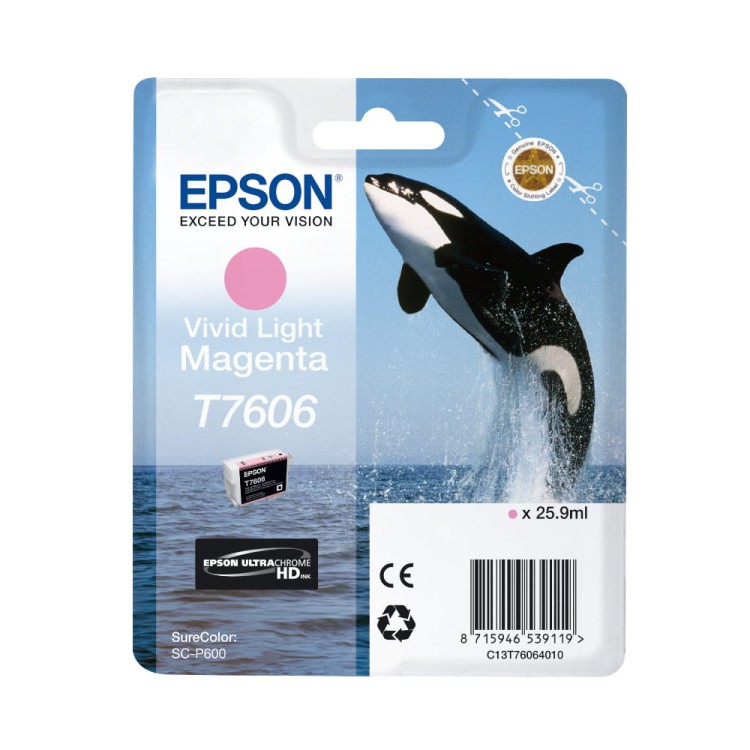 Tusz EPSON T7606 LM - jasny purpurowy