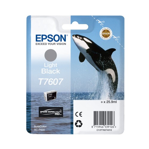 Tusz EPSON T7607 LBK - jasny czarny