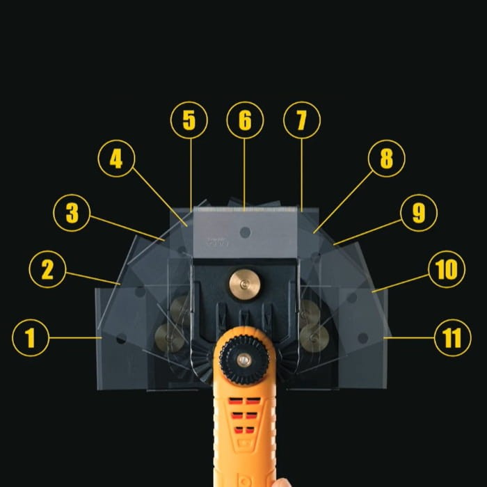 Skrobak / nóż / ścinak OLFA Bettachi BTC-1/DX - ustawienie ostrza