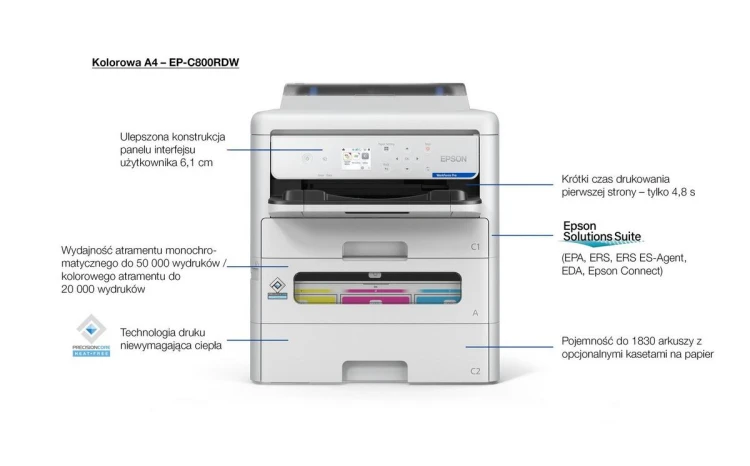 Drukarka atramentowa EPSON WorkForce Pro EP-C800RDW