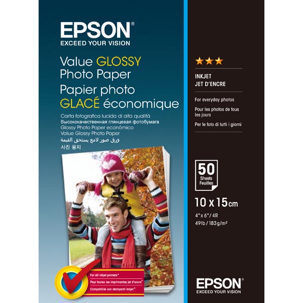 Papier fotograficzny EPSON Value Glossy Photo C13S400038 - 10x15 cm 50 arkuszy