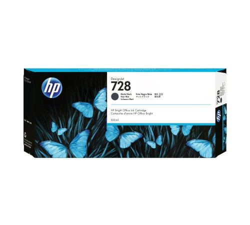 Tusz HP 728 - matowy czarny, 300 ml