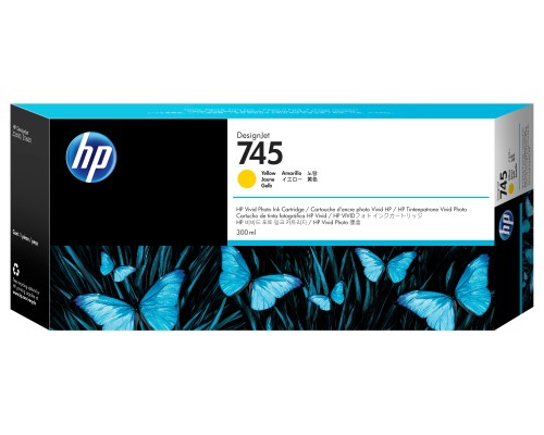 Tusz HP 745 - żółty, 300 ml