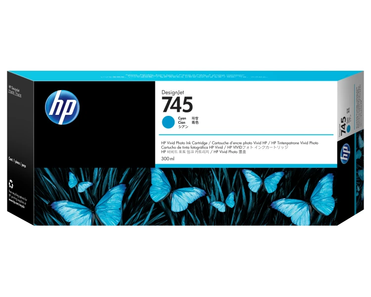 Tusz HP 745 - cyan, 300 ml