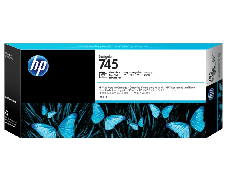 Tusz HP 745 - foto czarny, 300 ml