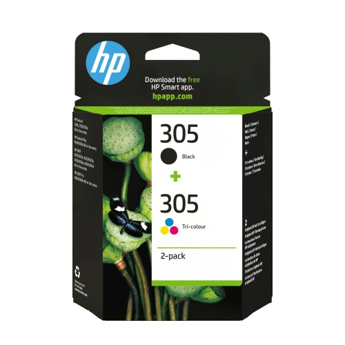Tusz HP 305 - czarny, cyan, magenta, żółty (2-pak)