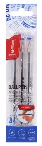 Długopis biurowy 0,7mm MemoBe niebieski etui 3 szt.