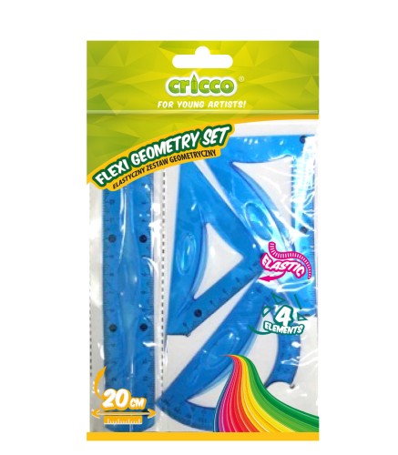ZESTAW GEOMETRYCZNY CRICCO FLEXI Z LINIJKĄ 20 CM