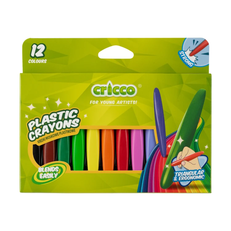 KREDKI WOSKOWE PLASTIKOWE CRICCO 12 KOL.