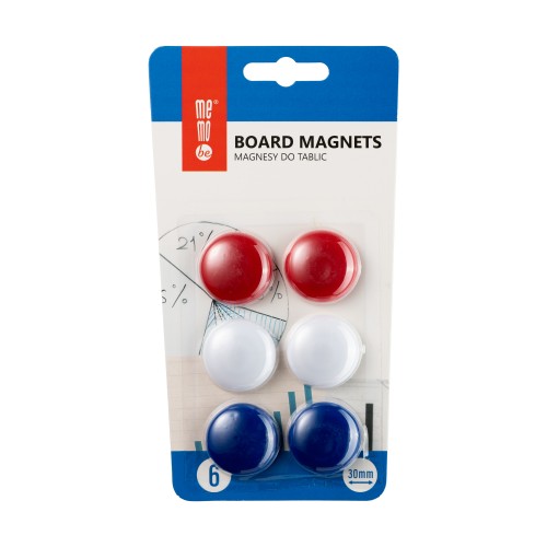 Magnesy do tablic MEMOBE, f30 mm, 6 szt. blister
