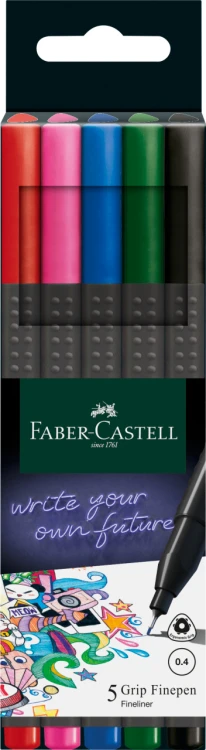 CIENKOPISY GRIP 5 KOL. PODSTAWOWYCH FABER-CASTELL