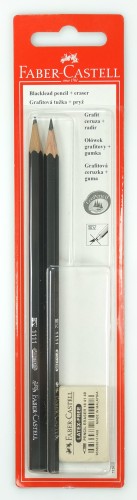 OŁÓWEK 1111/HB 2 SZT. + GUMKA 1 SZT. BLISTER FABER-CASTELL