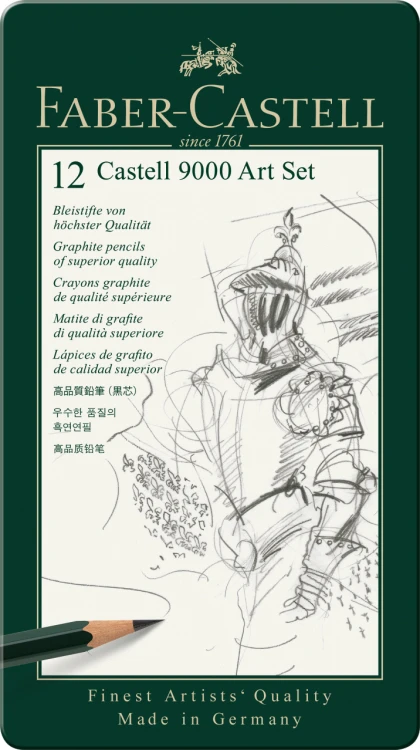 OŁÓWEK CASTELL 9000 ART 12 SZT. OPAKOWANIE METALOWE FABER-CASTELL