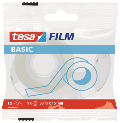 TAŚMA BIUROWA TESA BASIC 33M X15MM Z DYSPENSEREM W ETUI 1 SZT.