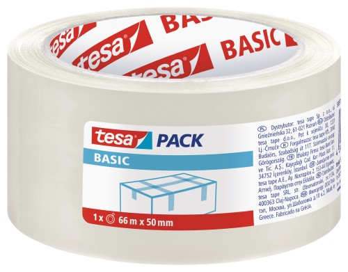 TAŚMA PAKOWA TESAPACK BASIC 66M X 50MM TRANSPARENT