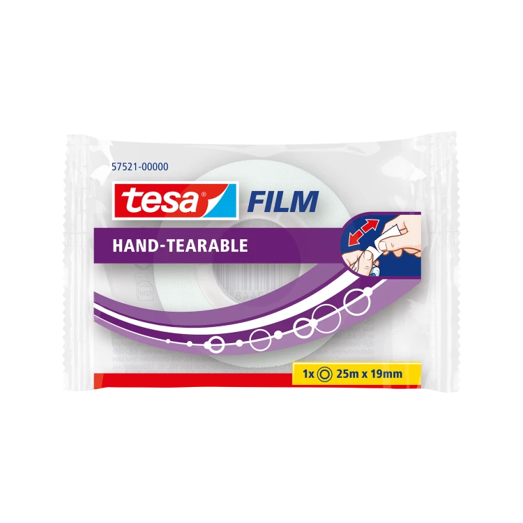TAŚMA BIUROWA TESAFILM 25MX19MM URYWALNARĘCZNIE