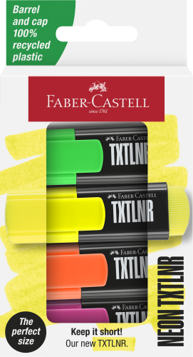 ZAKREŚLACZ MINI TXTLNR 4 KOL. NEONOWEOPAKOWANIE KARTONOWE FABER-CASTELL