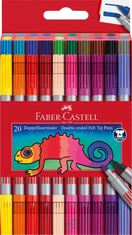 FLAMASTRY DWUSTRONNE ETUI 20 KOL. FABER-CASTELL