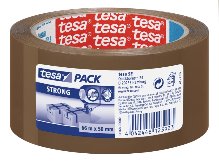 TAŚMA PAKOWA TESAPACK STRONG CICHA 66M X50MM BRĄZOWA