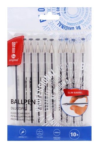Długopis biurowy 0,7mm MemoBe czarny etui 10 szt.