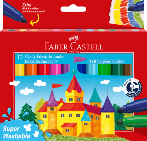 FLAMASTRY ZAMEK JUMBO 12 KOL. OPAKOWANIEKARTONOWE FABER-CASTELL