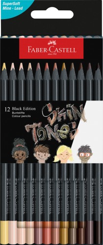 KREDKI TRÓJKĄTNE BLACK EDITION 12 KOL.W ODCIENIACH SKÓRY FABER-CASTELL