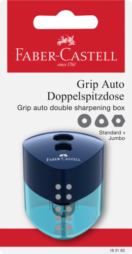TEMPERÓWKA PODWÓJNA AUTO GRIP NIEBIESKA BLISTER FABER-CASTELL