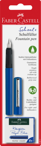 PIÓRO WIECZNE SZKOLNE NIEBIESKIE + 6 NABOI  FABER-CASTELL