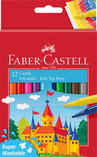 FLAMASTRY ZAMEK 12 KOL. OPAKOWANIE KARTONOWE FABER-CASTELL