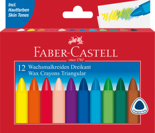 KREDKI ŚWIECOWE TRÓJKĄTNE 12 KOL. OPAKOWANIE KARTON FABER-CASTELL