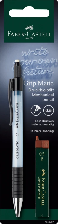 OŁÓWEK AUTOMATYCZNY GRIP MATIC 1375 0.5MM + 12 WKŁADÓW GRAFITOWYCH BLISTER  FABER-CASTELL