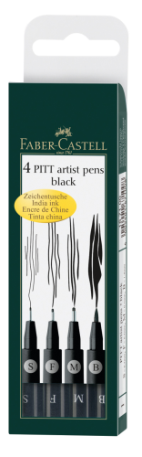 PITT ARTIST PEN CZARNY 199 ETUI 4 SZT. FABER-CASTELL