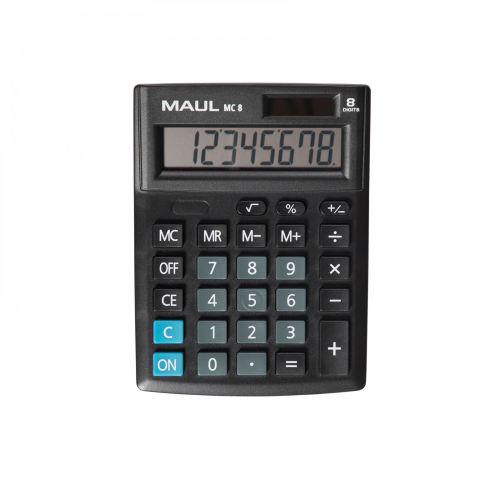 KALKULATOR BIURKOWY COMPACT MC 8, 8-POZYCYJNY, CZARNY MAUL