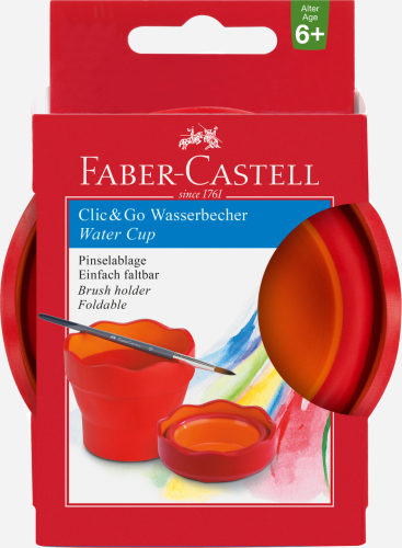 POJEMNIK NA WODĘ CLICK&GO CZERWONY FABER-CASTELL