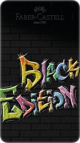 KREDKI TRÓJKĄTNE BLACK EDITION 12 KOL.OPAKOWANIE METALOWE FABER-CASTELL