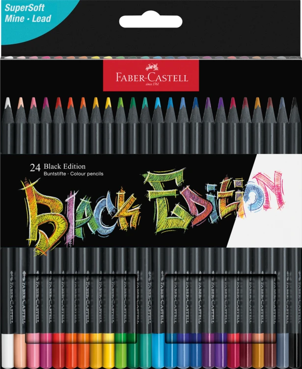 KREDKI TRÓJKĄTNE BLACK EDITION 24 KOL. FABER-CASTELL