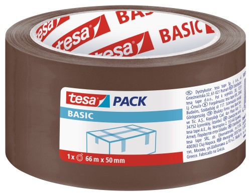 TAŚMA PAKOWA TESAPACK BASIC 66M X 50MM BRĄZOWA