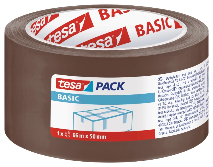 TAŚMA PAKOWA TESAPACK BASIC 66M X 50MM BRĄZOWA