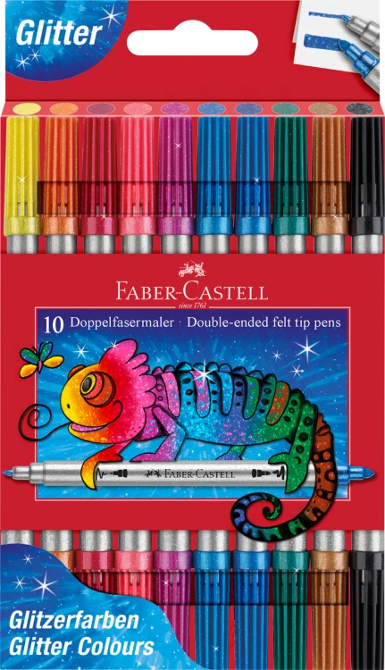 FLAMASTRY DWUSTRONNE ETUI 10 KOL. BROKATOWYCH FABER-CASTELL