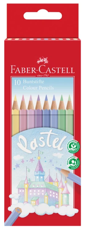 KREDKI ZAMEK PASTEL 10 KOL. FABER-CASTELL