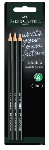 OŁÓWEK 1111 HB CZARNY 3 SZTUKI BLISTER FABER-CASTELL