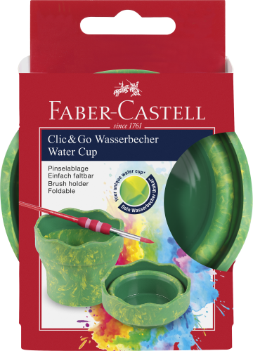 POJEMNIK NA WODĘ CLIC&GO ZIELONO ŻÓŁTY FABER-CASTELL