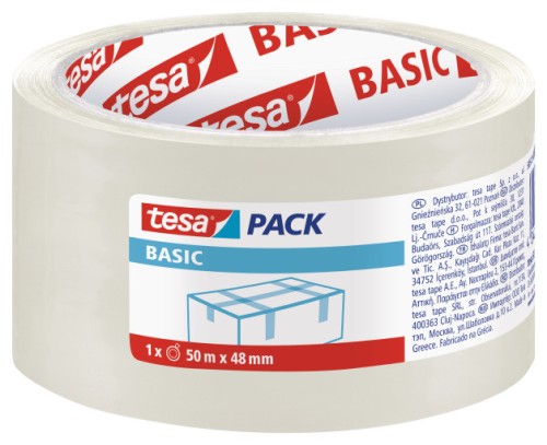 TAŚMA PAKOWA TESAPACK BASIC 50M X 48MM TRANSPARENT