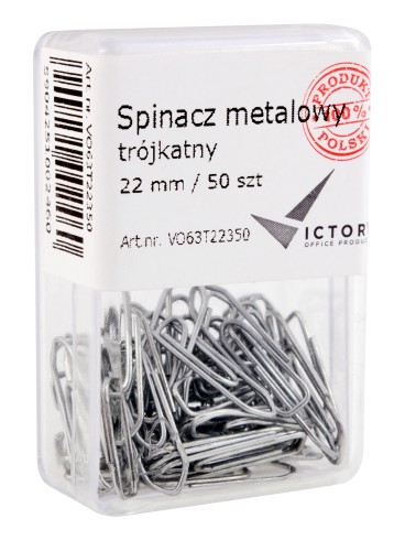 SPINACZ METALOWY TRÓJKĄTNY 45MM OP3 20SZT. VICTORY OFFICE