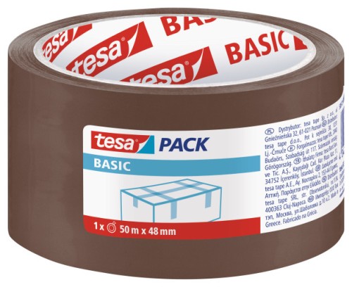 TAŚMA PAKOWA TESAPACK BASIC 50M X 48MM BRĄZOWA
